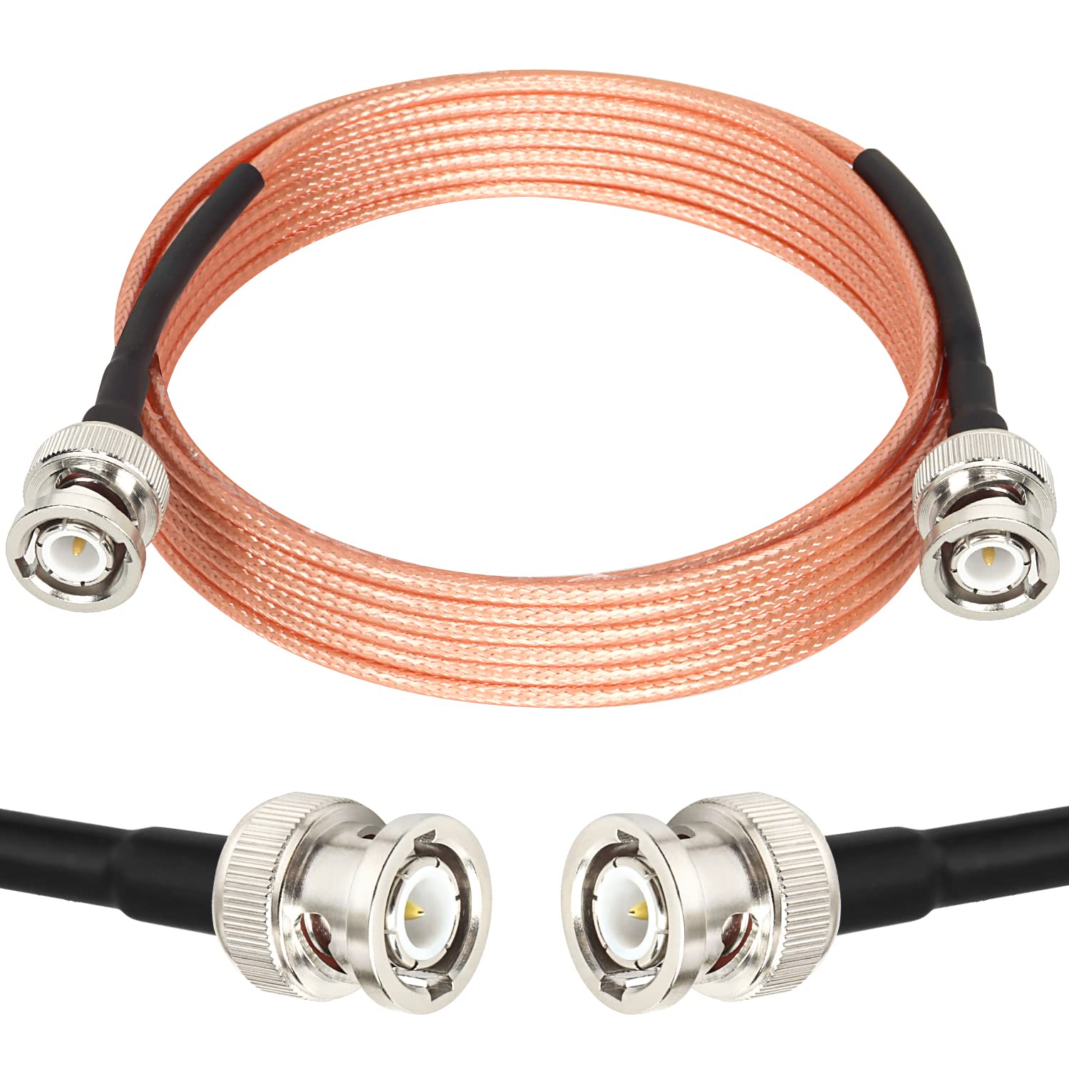 XRDS -RF BNC Cables 10FT, 50 Ohm BNC Male Cable RG316 Antenna Cable for Antenna Scanners Handheld Ham Radios etc.