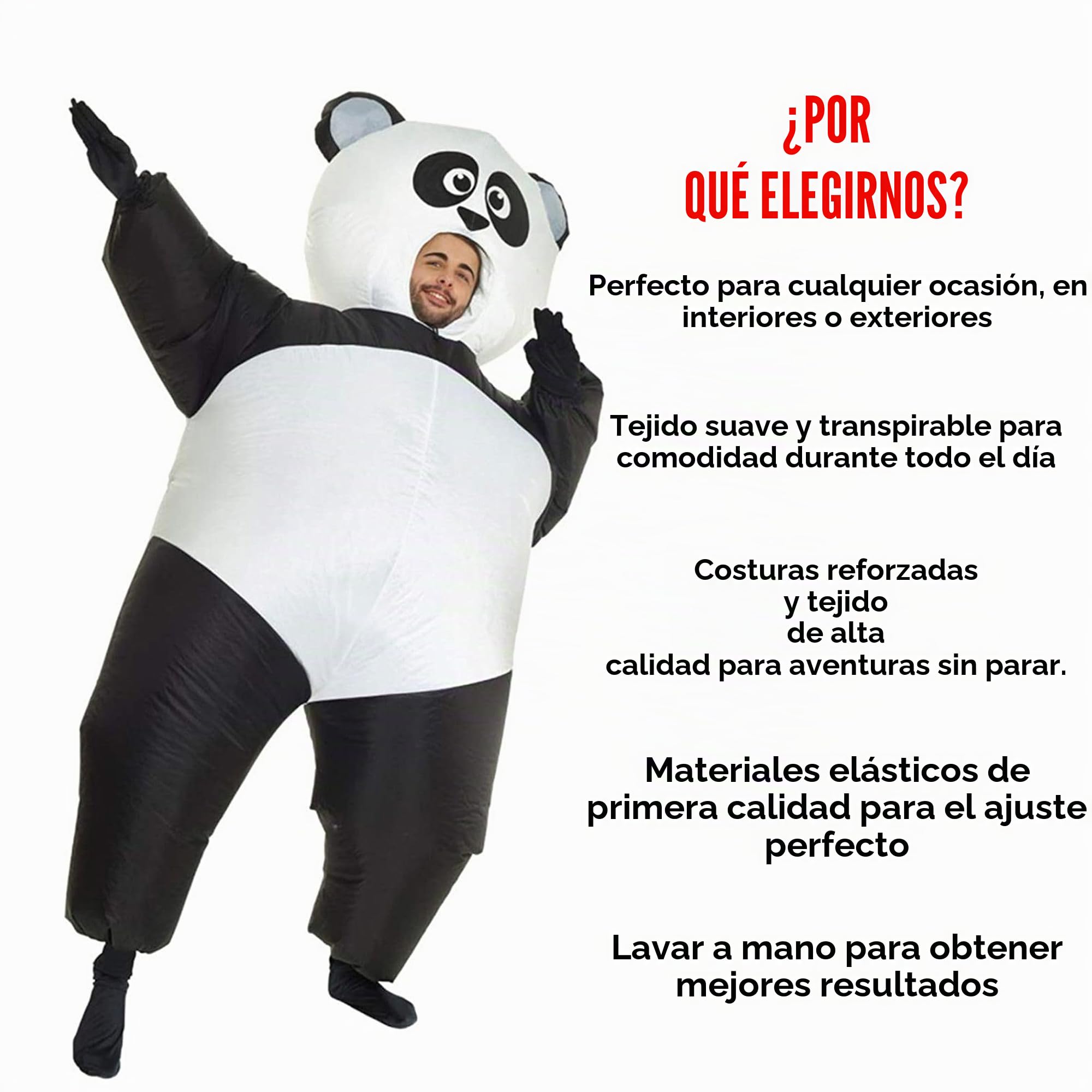 Morph Divertido Disfraz Inflable Animal Adultos Panda - Una talla le queda a la mayoría
