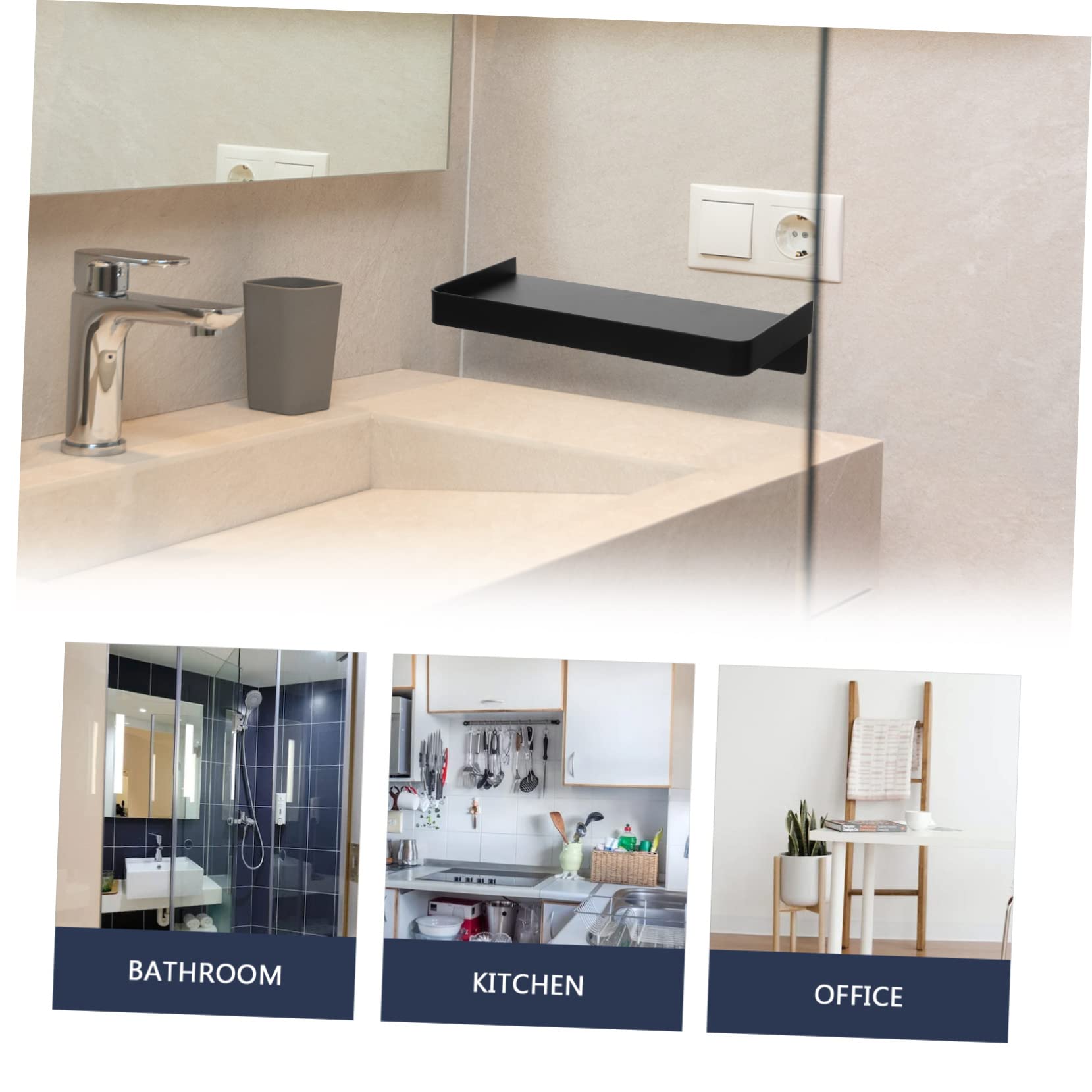 Mensola Adesiva da Muro per Telefono Supporto Portatile Inossidabile Design Semplice e Pratico Facile Installazione Adatta per Bagno e Cucina
