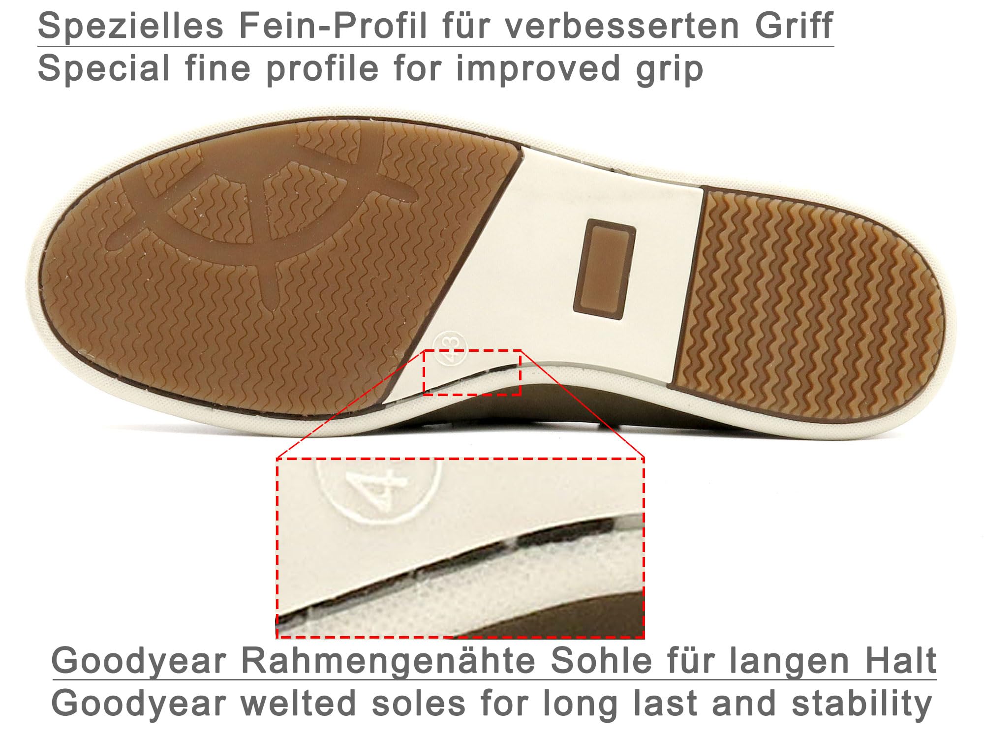 Casual Scarpe da barca da uomo in pelle, cucite con telaio