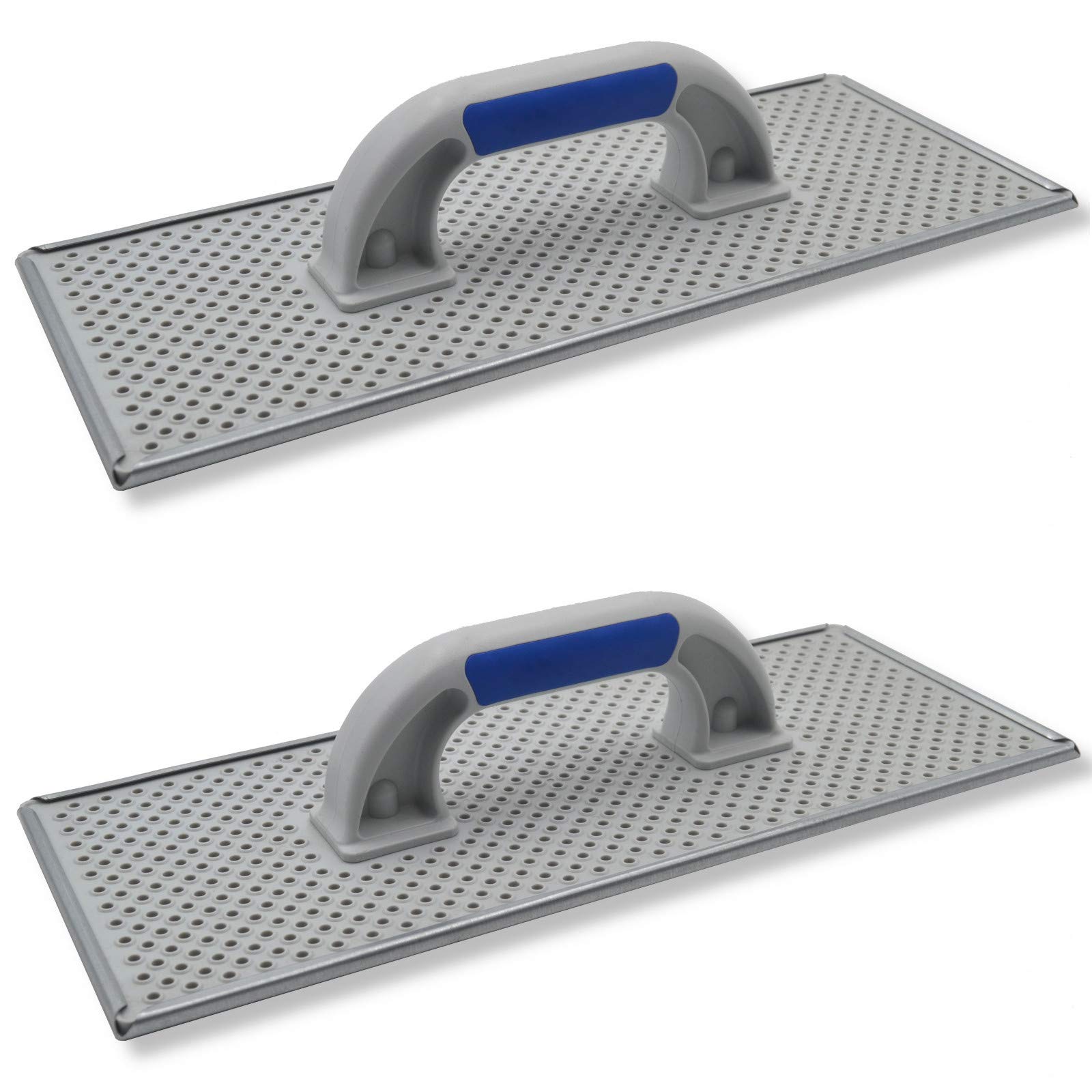 2er Set DEWEPRO® WDVS + Porenbeton Schleifbrett - Raspelbrett mit verzinktem Stahlblech-Raspelbelag - 380x160mm - Egalisierungsbrett - Handschleifer - WDVS-Schleifer