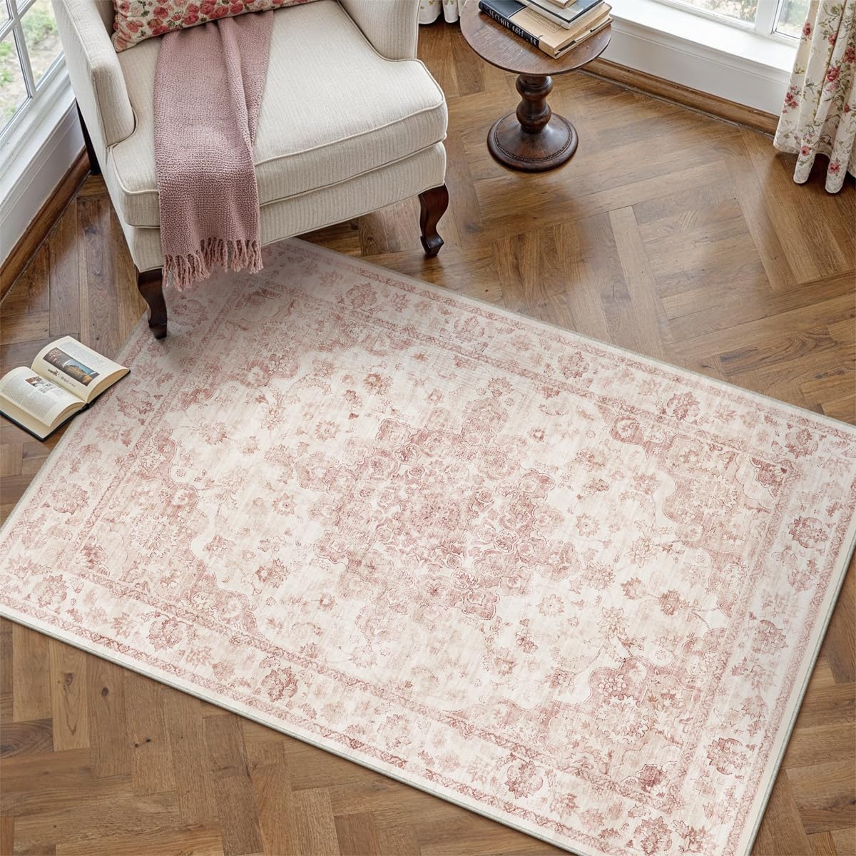 3x5 Pink Neutral Area Rug