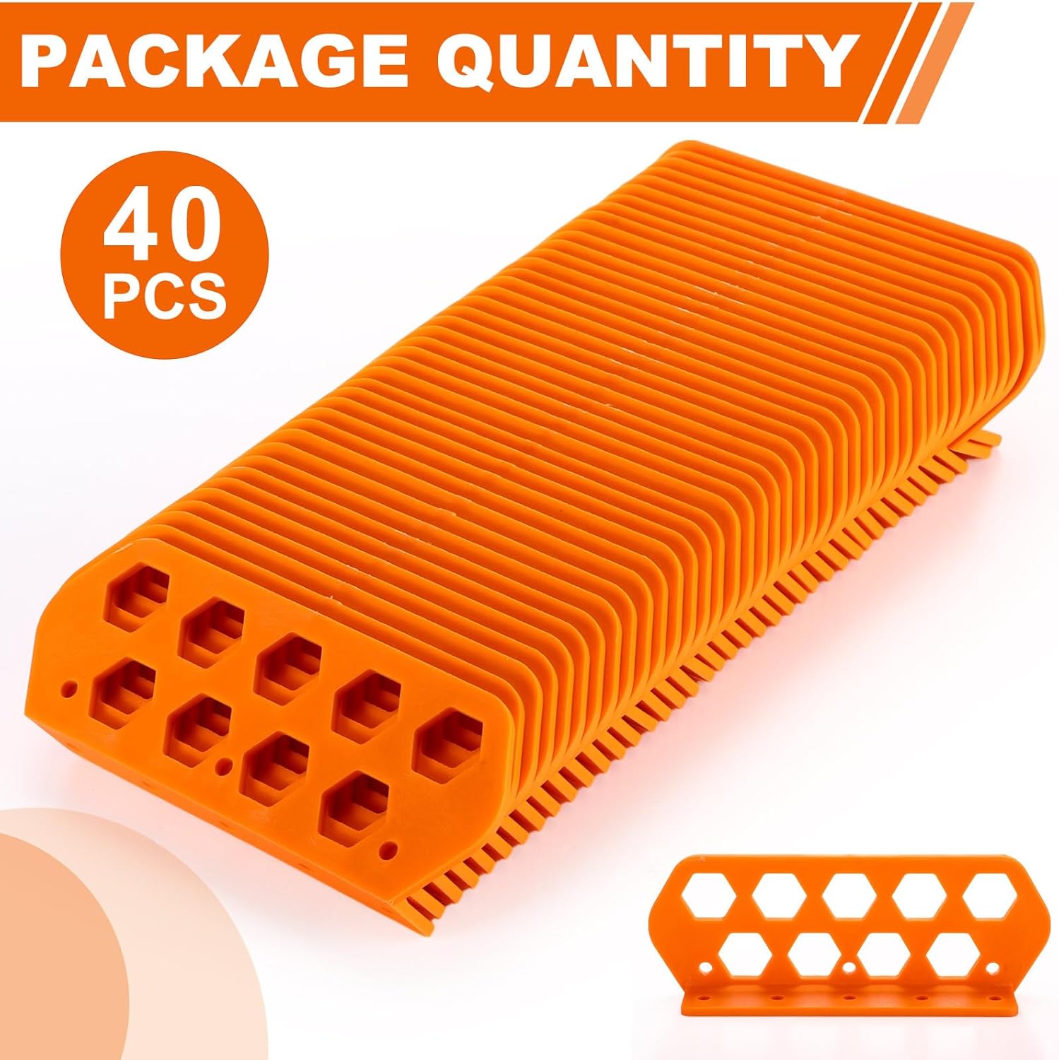 40 Pcs Cable Chase Wire Bracket Cable Support Wire Bracket Holder Electrical Tools for Electrical Cord Organized Management, 1" with 9-Hole Design