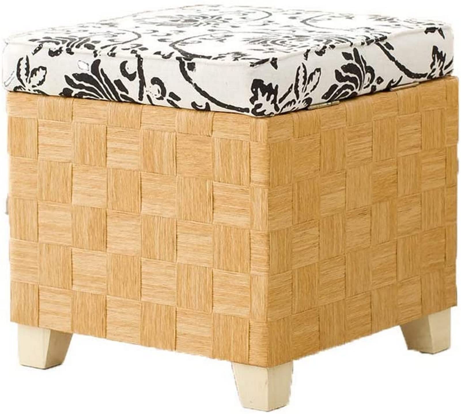 Repose-Pieds Ottoman et coffre de rangement en bois pour salon