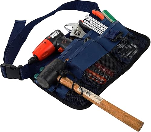Miniatura 3 de HomyComy Herramienta de jardinería Cinturón Cinturón Heavy Duty Oxford Herramienta Delantal con 7 Paquetes Azul
