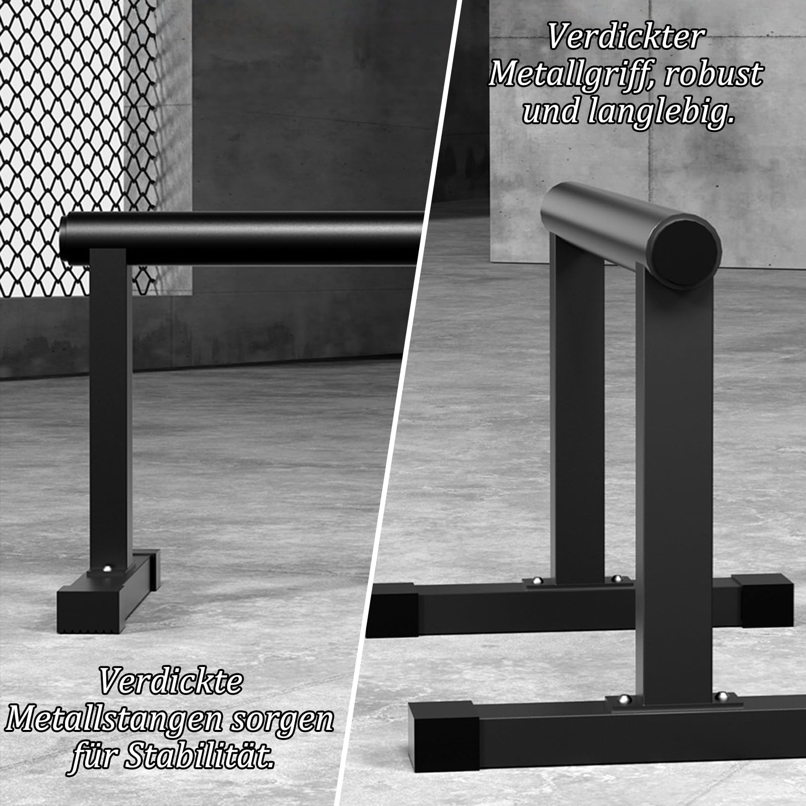Parallettes mit Holzgriffen, Rutschfeste Handstand Griffe/Dip Bar für Calisthenics, Krafttraining & Yoga, Handstand Stütze für In- und Outdoor