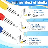 Vista 5 de 20 cuchillas de accesorios de terceros para Cricut, hoja de repuesto Luxiv para Explore Air 2 Air, cuchillas de repuesto 10P 45° Blade 5P 30° Cricut