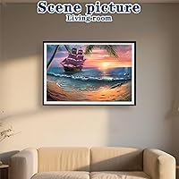 Vista 5 de DOTZSO Beach Diamond Painting Kits for Adults, Easy DIY 5D Round Full Drill Diamond Art kit Diamond Dot Crystal Gem Art and Craft for Beginners Home