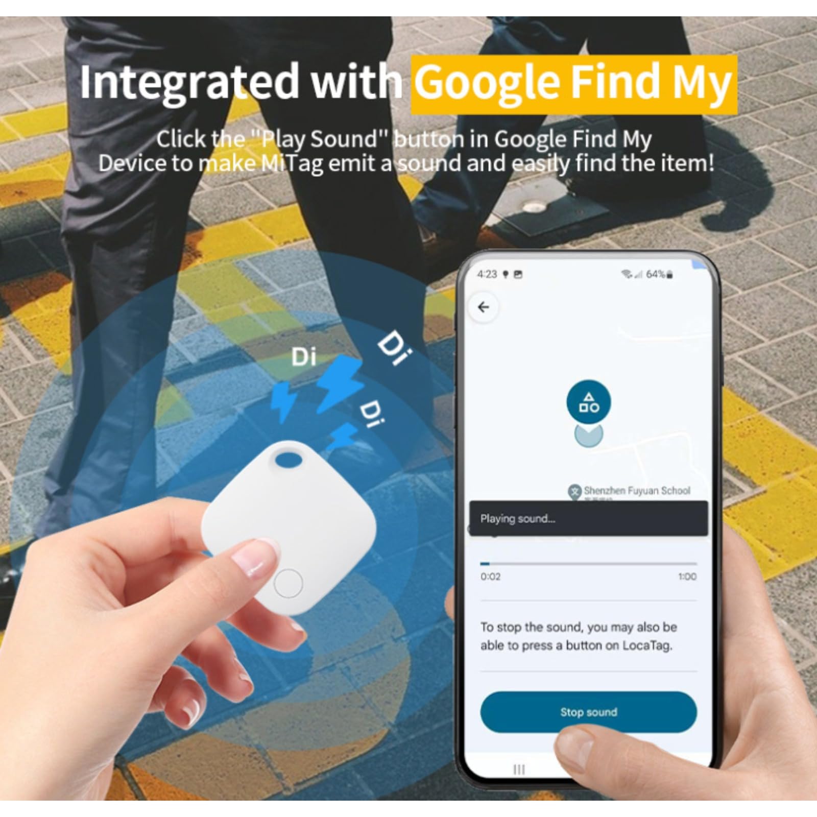 ITagPro GPS Tracker for Keys, Wallet, Pets - Real Time Tracking, Personal GPS Trackers, Waterproof (Black*1,Android System) - 2