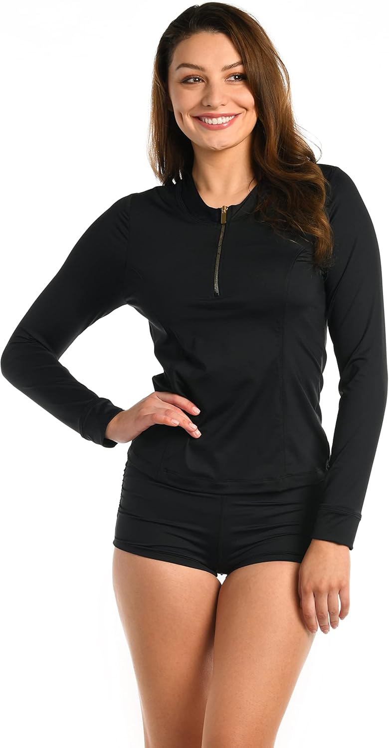 La Blanca Women's Island Goddess Half Zip Rashguard