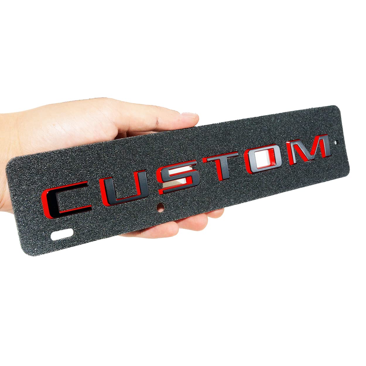 1Pc Custom Letters Emblems 3D Rear Trunk Tailgate Decals Replacement for 2019-2022 Silverado Badge (Black Red)