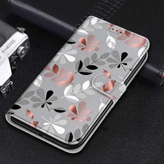 CWZ かわいい柄のPUレザーフリップケース for Huawei P8 Lite 2017, クレジットカードホルダー付きウォレットケースキックスタンドフェザーハンドストラップ磁気ウォレットケース for Huawei P8 Lite 2017 Flower
