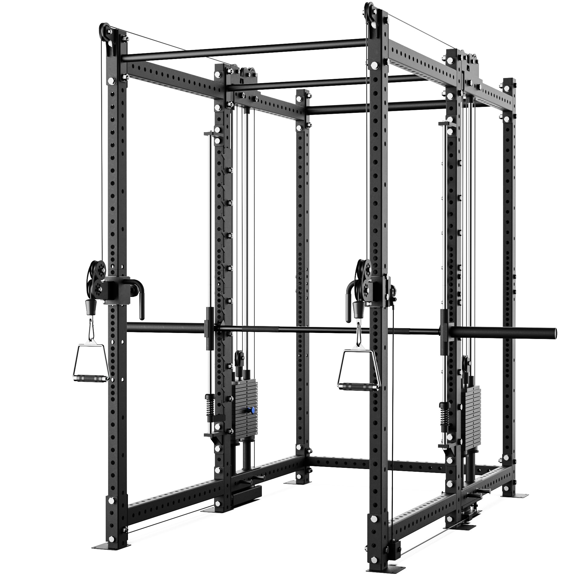 Synergee 2300 Series Power Cage with Synchronized Loaded Cable Cross Overs and Smith Machine - Black - 36x36