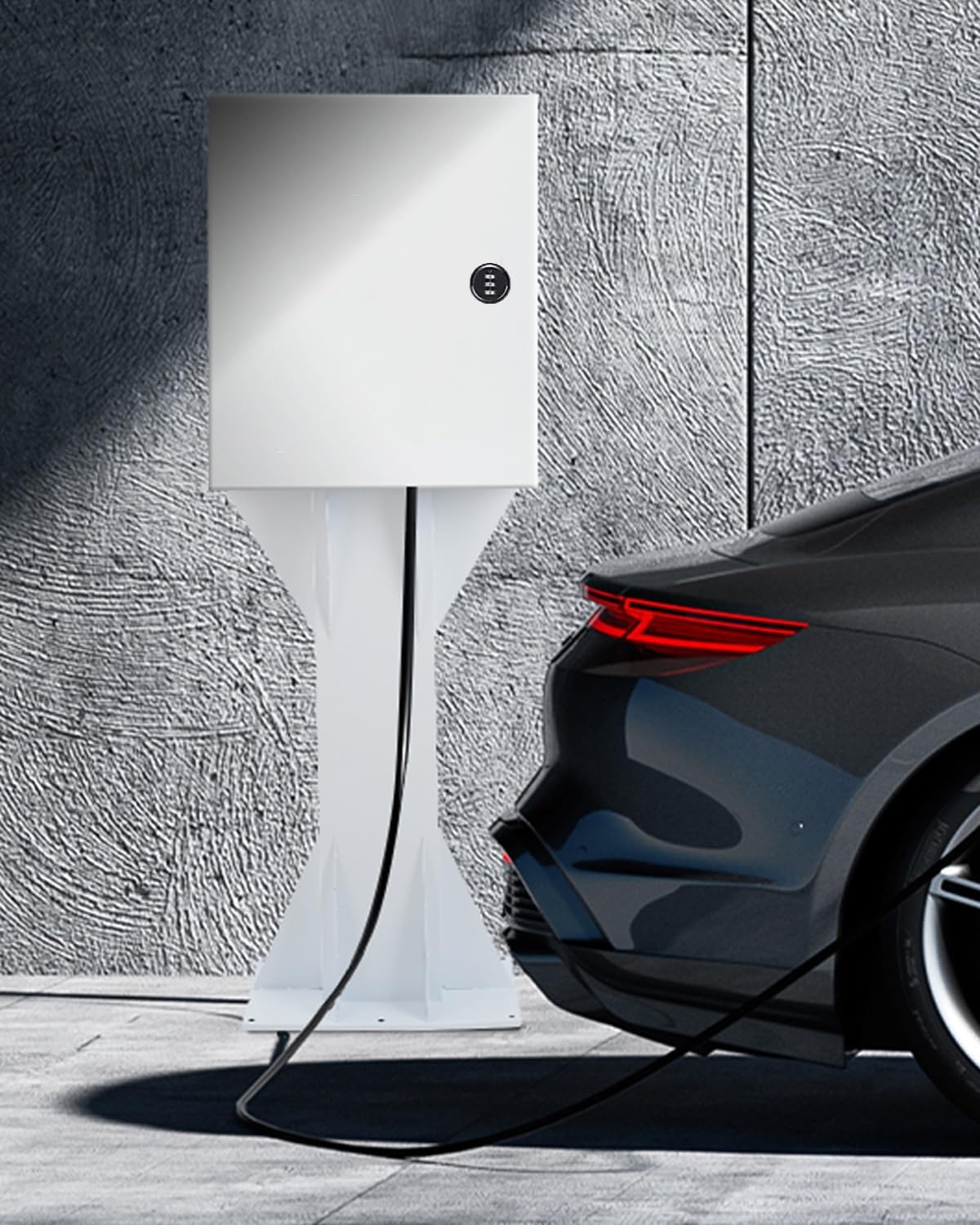 Cargador Coche Electrico Estaciones Soporte y Caja para Cargador de Vehículos Eléctricos, Carcasa de Carga para Vehículos Eléctricos en Exteriores/montacargas(Style-B,H-70cm/27.6in)