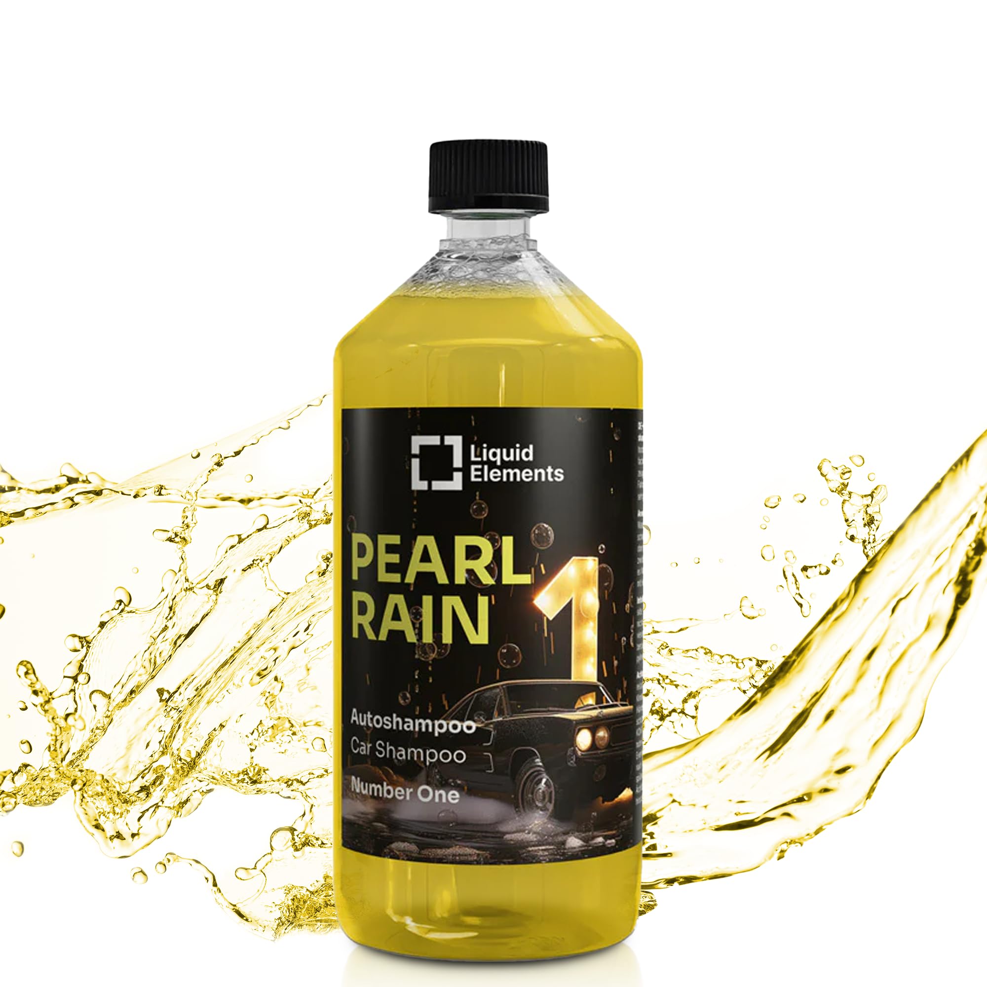 Liquid Elements – Pearl Rain Autoshampoo Number One 1 Liter – Autoreiniger entfernt hartnäckige Verschmutzungen – ohne Wachse & Versiegelungen anzugreifen - Number One (Herrenduft)
