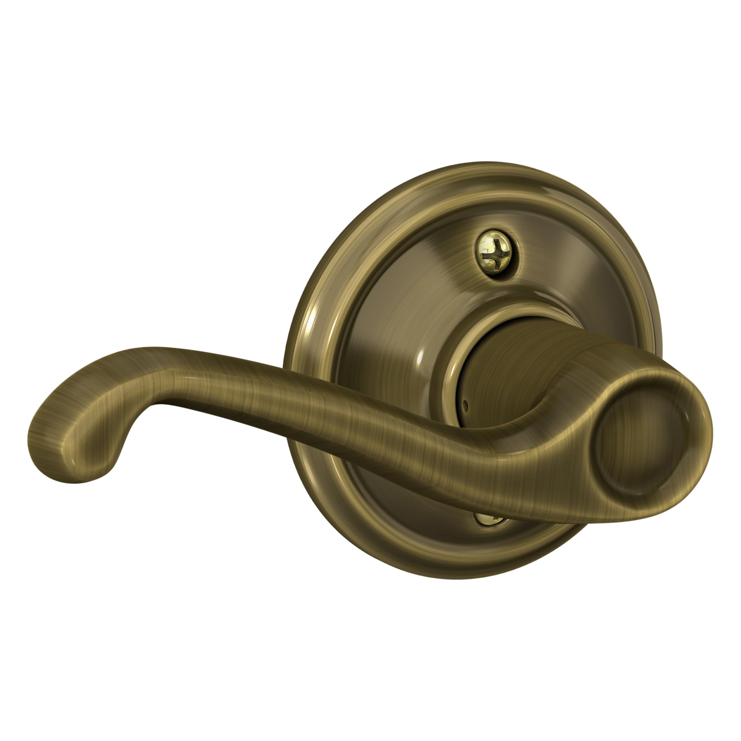 Schlage F170FLA609RH Flair Right Hand Dummy Lever, Antique Brass