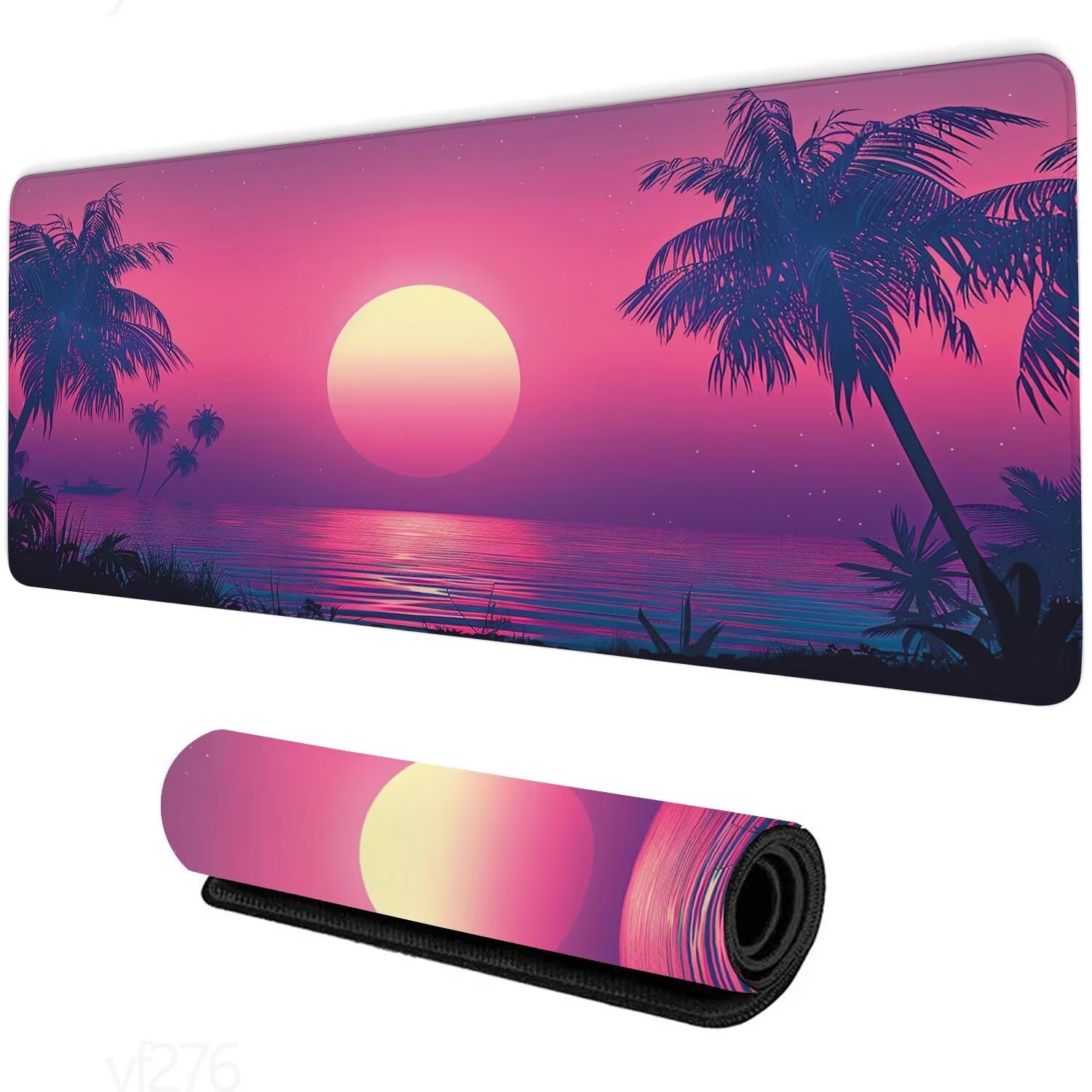Alfombrilla Ratón Púrpura Alfombrilla Raton 1600x800x3mm,Atardecer Alfombrilla de Ratón Extendida de Gran Tamaño con Bordes Cosidos,Protector Escritorio,Antideslizante,Alfombrilla Ratón Gaming YF-276
