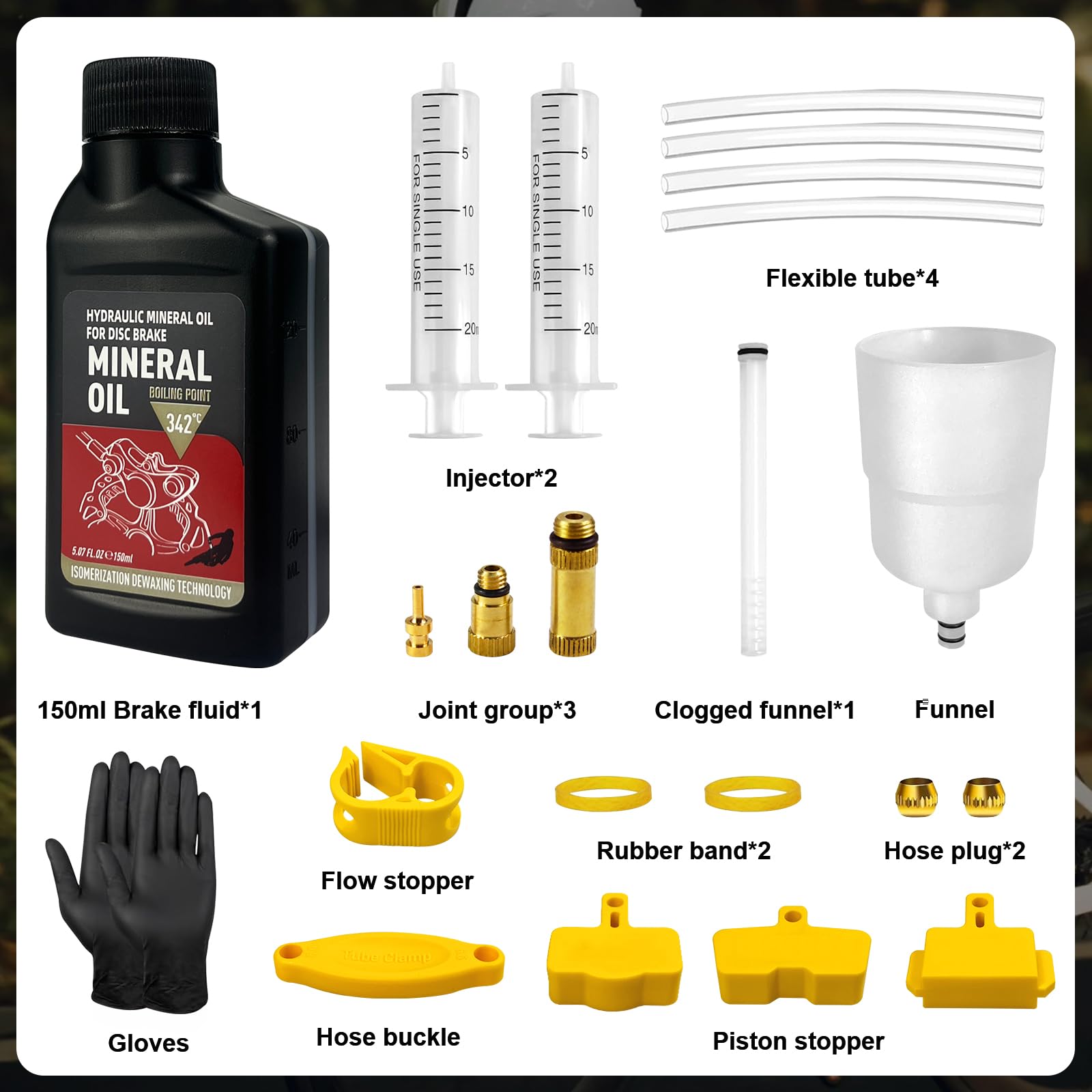Kit Purgado Frenos para Shimano, Kit Sangrado Frenos para Shimano Freno Hidráulicos, Incluye Adaptadores de latón y Aceite Mineral
