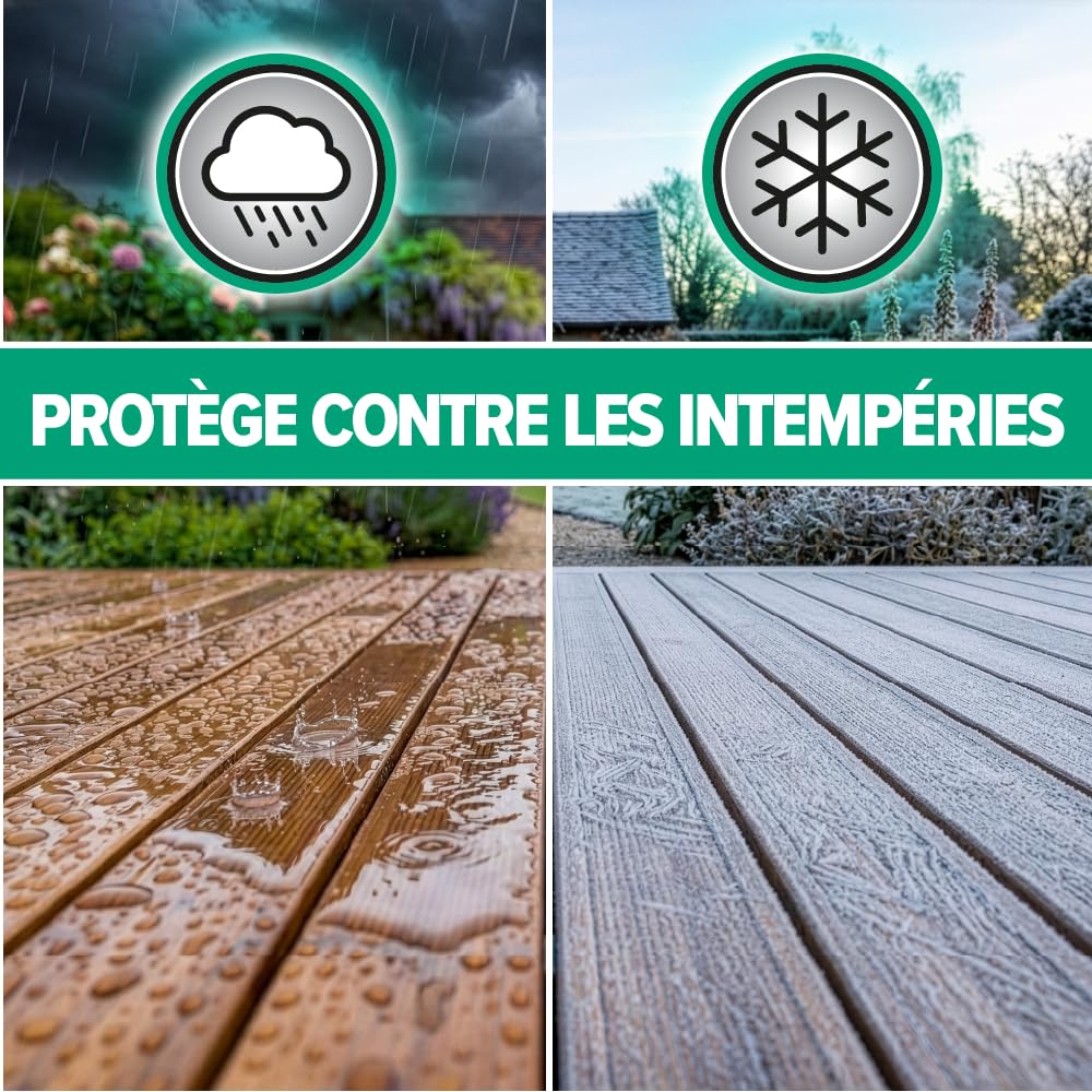 Roxil Huile Haute Protection UV 303 (500ml, Incolore Mat à Brillant) | Protection Solaire et Intempéries pour Meubles de Jardin, Terrasses et Abris | Finition Hydrofuge pour Bois Extérieur