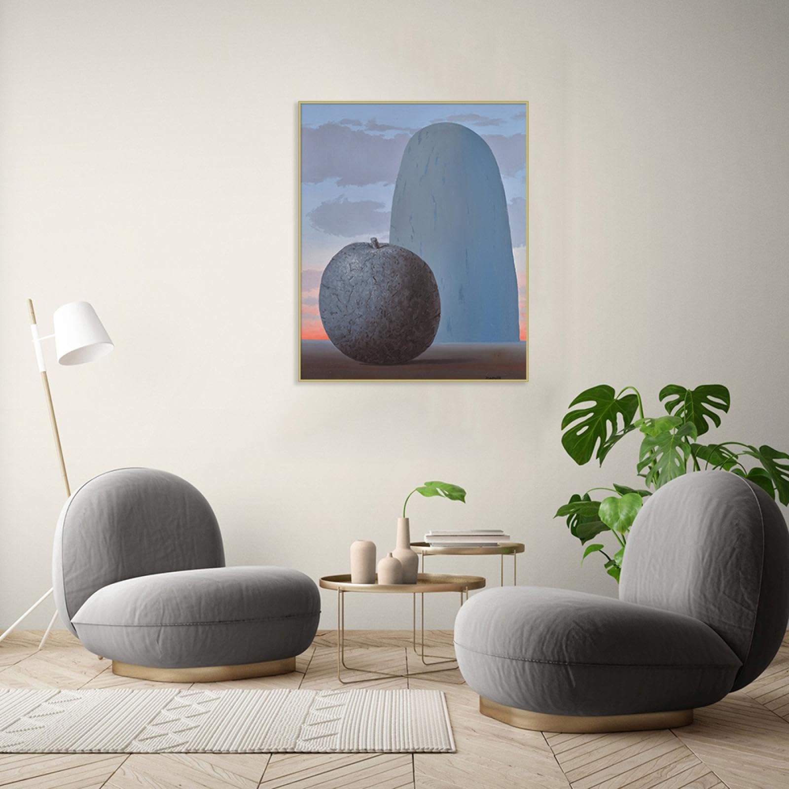 JZSDGB René Magritte artystyczny druk słynne obrazy reprodukcja na płótnie - 'The right way' plakat i wydruki - surrealizm płótno sztuka ścienna krajobraz obraz nowoczesny wystrój domu 30 x 40 cm