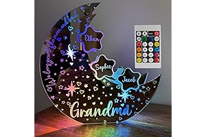 Personalized LED Lighted Mirror with Custom Name and Moon Shape