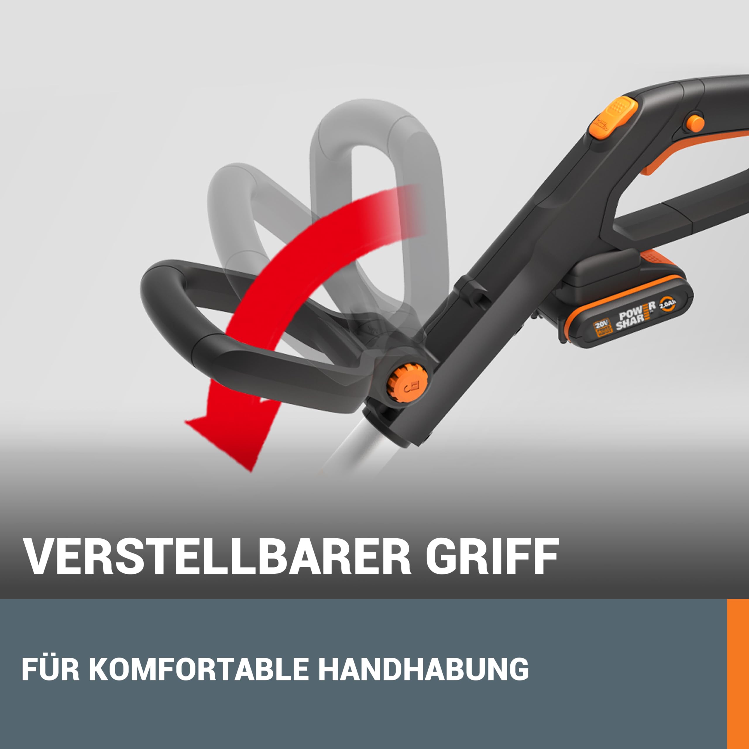WORX WG163E.9 Akku Rasentrimmer 20V 2-in-1 Rasentrimmer und Kantenschneider