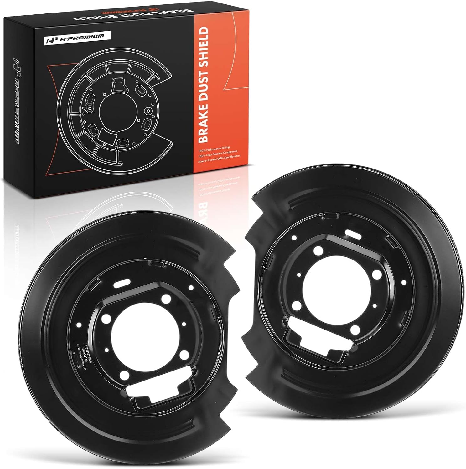 A-Premium Rear Driver and Passenger Brake Dust Shield Compatible with Ford and Lincoln Models - F-150 1999-2003, F-150 Heritage 2004, F-250 1998-1999, Expedition 1997-2002, Navigator, 2-PC Set