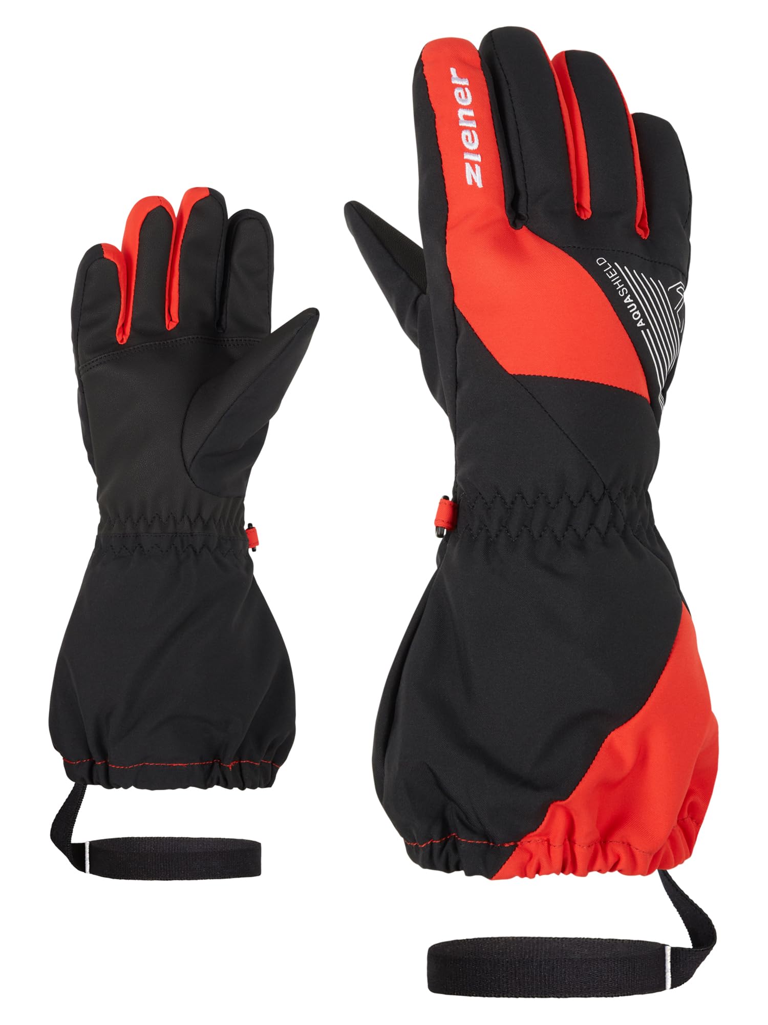 Ziener LAILACO Children's Ski Gloves/Winter Sports | Waterproof, PFC Free, Red, 3