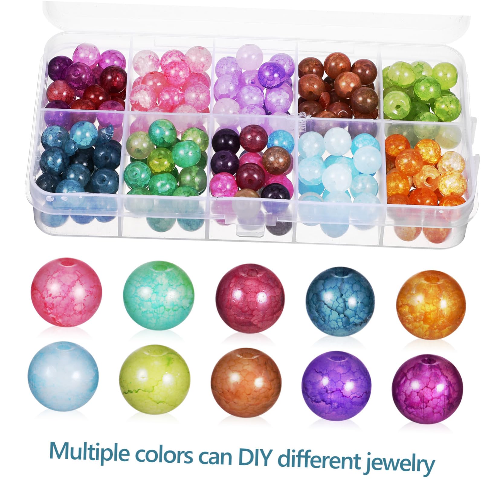 Cuentas de Vidrio para Joyería Artesanal, 200 Piezas 1 Caja