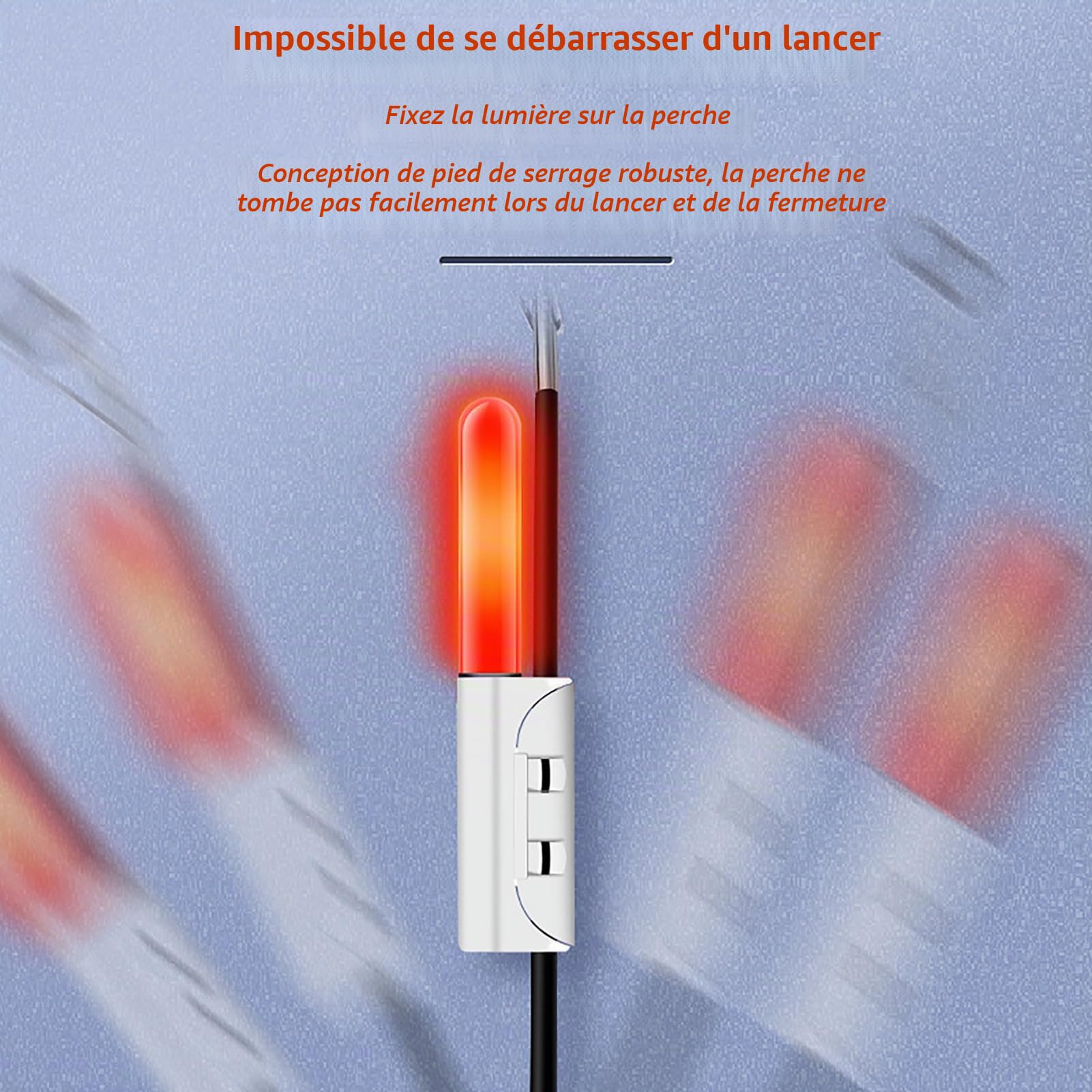 DONGZQAN Lot de 4 indicateurs de touche avec veilleuses pour la pêche, indicateurs de touche de pêche, veilleuse pour la pêche de nuit, cadeau de pêche, veilleuse de pêche de nuit avec chargeur et