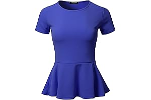 Women's Blue Peplum Top