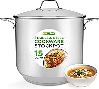 Vista 9 de NutriChef Olla de acero inoxidable de 2 cuartos de galón con tapa, cacerola resistente con asas ergonómicas, para todas las estufas