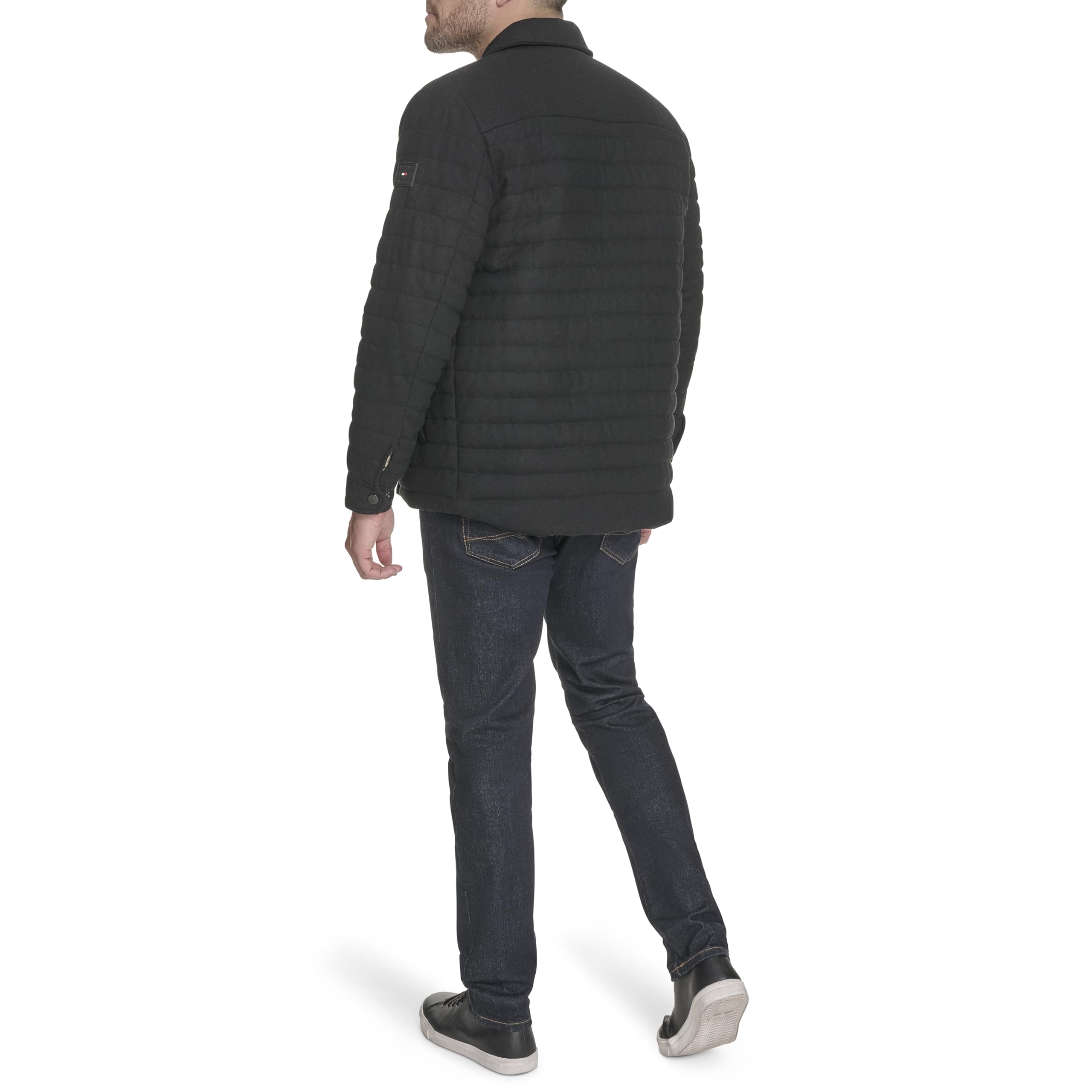 Tommy Hilfiger Gesteppte Herren-Shacket aus Wollmischgewebe, Schwarz, XXL – Ansicht 4