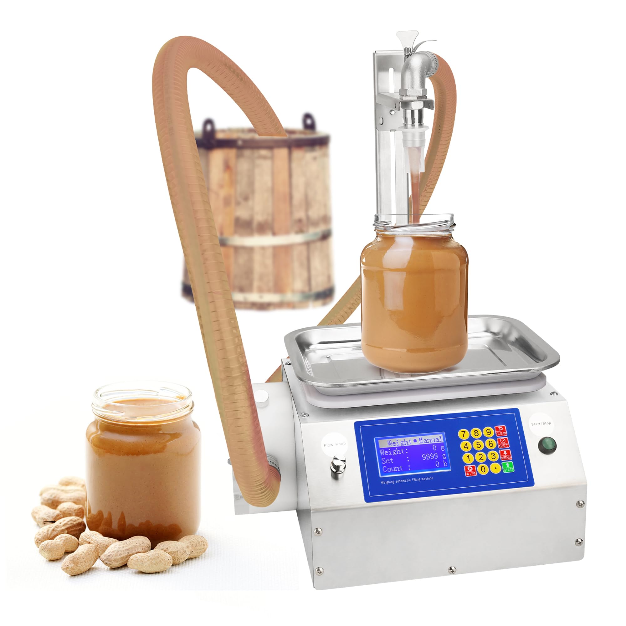 Riempitrice Automatica per Liquidi Viscosi, Volume di Riempimento 20-10000 ml, Macchina Riempitrice Quantitativa per Miele, Bottiglie, Vino, Colla, Olio, Tahini, Colla, Pasta, Detersivo
