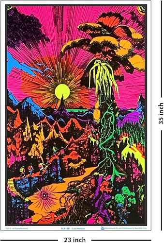 Miniatura 3 de Lost Horizon - Póster de luz negra, auténtico material flocado reactivo a la luz negra, 23 x 35 pulgadas