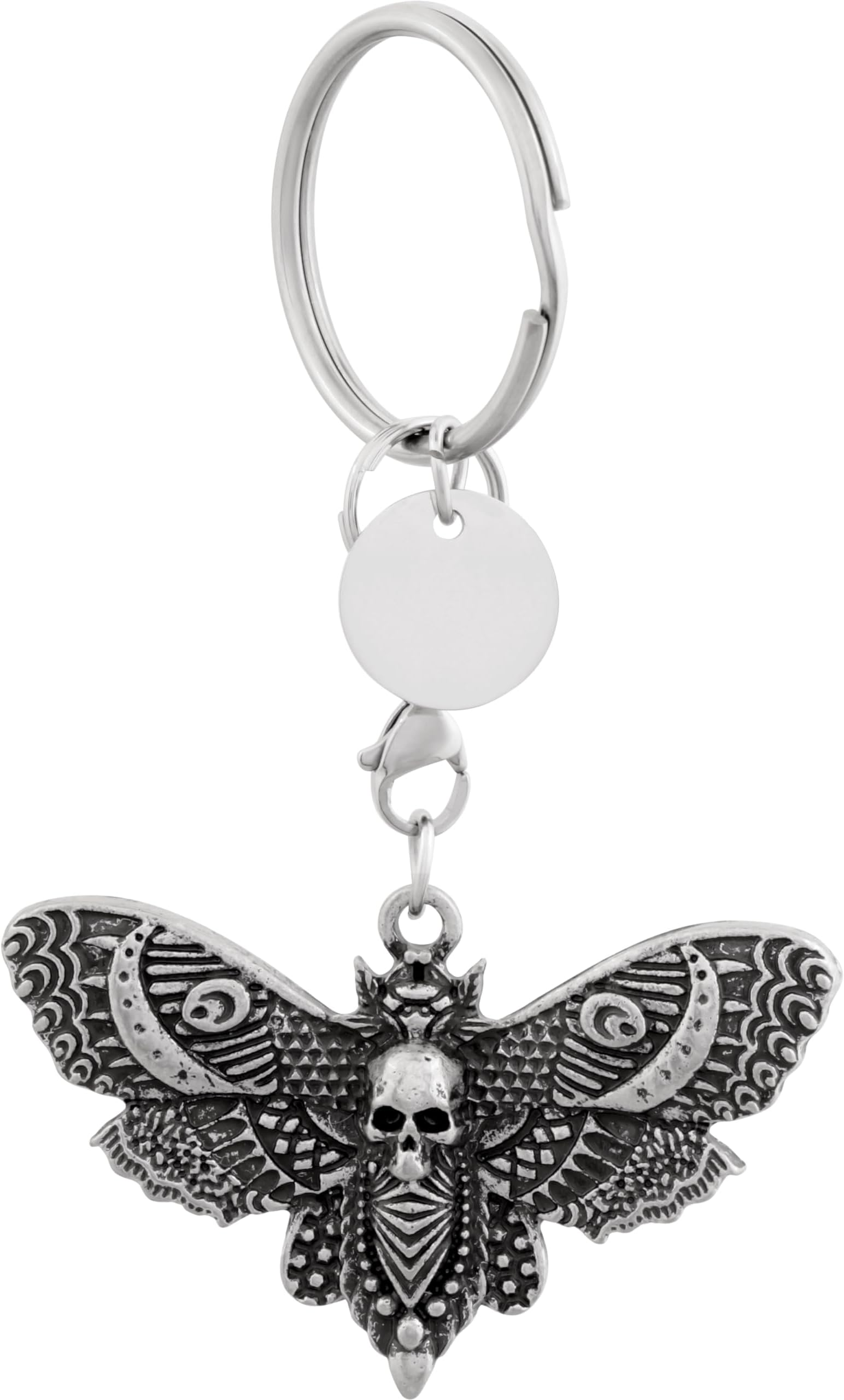 Gothic Luna Moth Butterfly Skull Keychain, Goth Emo Punk Grunge Keychain, Goth Accessories, Christmas Jewelry Gift for Women