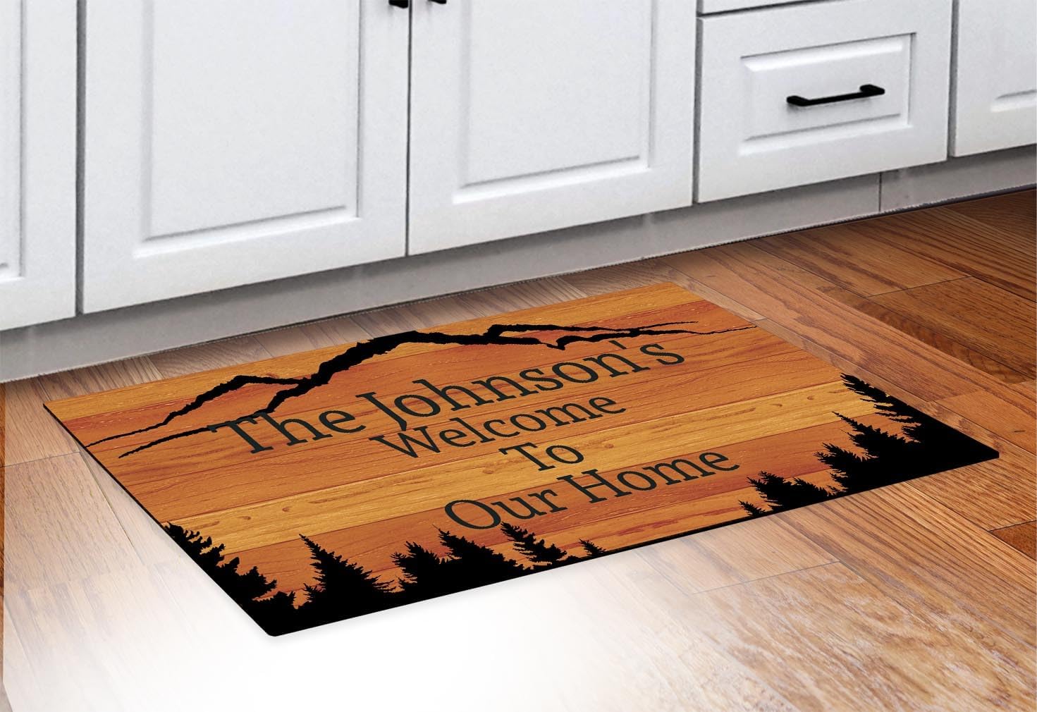 Mountain Home Decor Four Lines Your Text Mountain Range Doormat Personalized Doormat Mountains