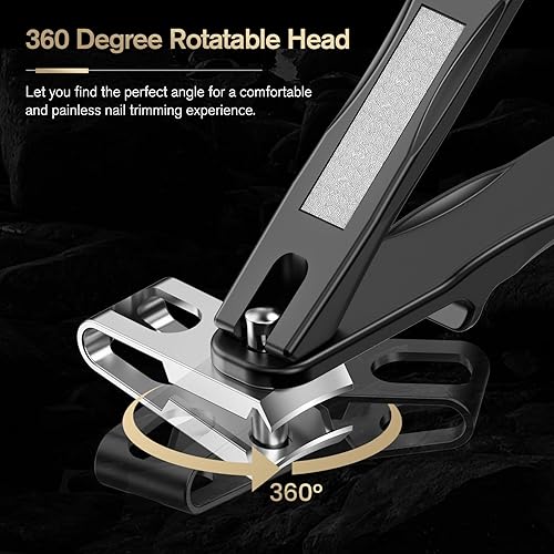 Miniatura 9 de FERYES Cortador de uñas para uñas gruesas con lima de uñas de metal, cortaúñas de mandíbula de 0.59 pulgadas de ancho para uñas duras, cortaúñas de