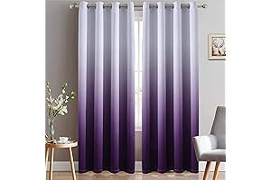 Yakamok Light Blocking Gradient Purple Ombre Blackout Curtains