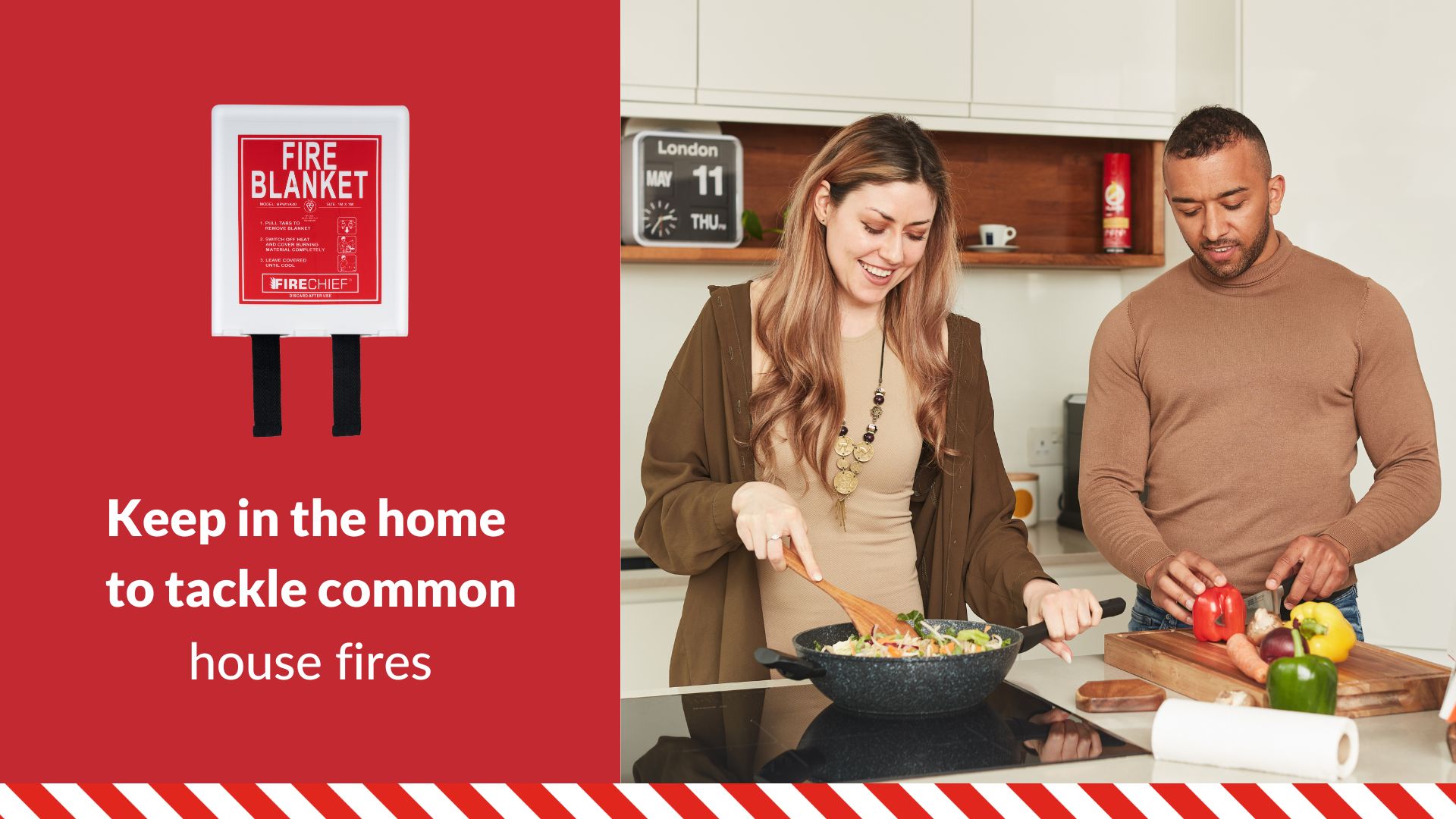 Firechief Kitemarked Fire Blanket 1m X 1m, Rigid Case, White – Small Emergency Fire Blanket For Home, Kitchen, Garage - Kitemark Certified To BS EN 1869 - BPW1/K40 Model - View #2