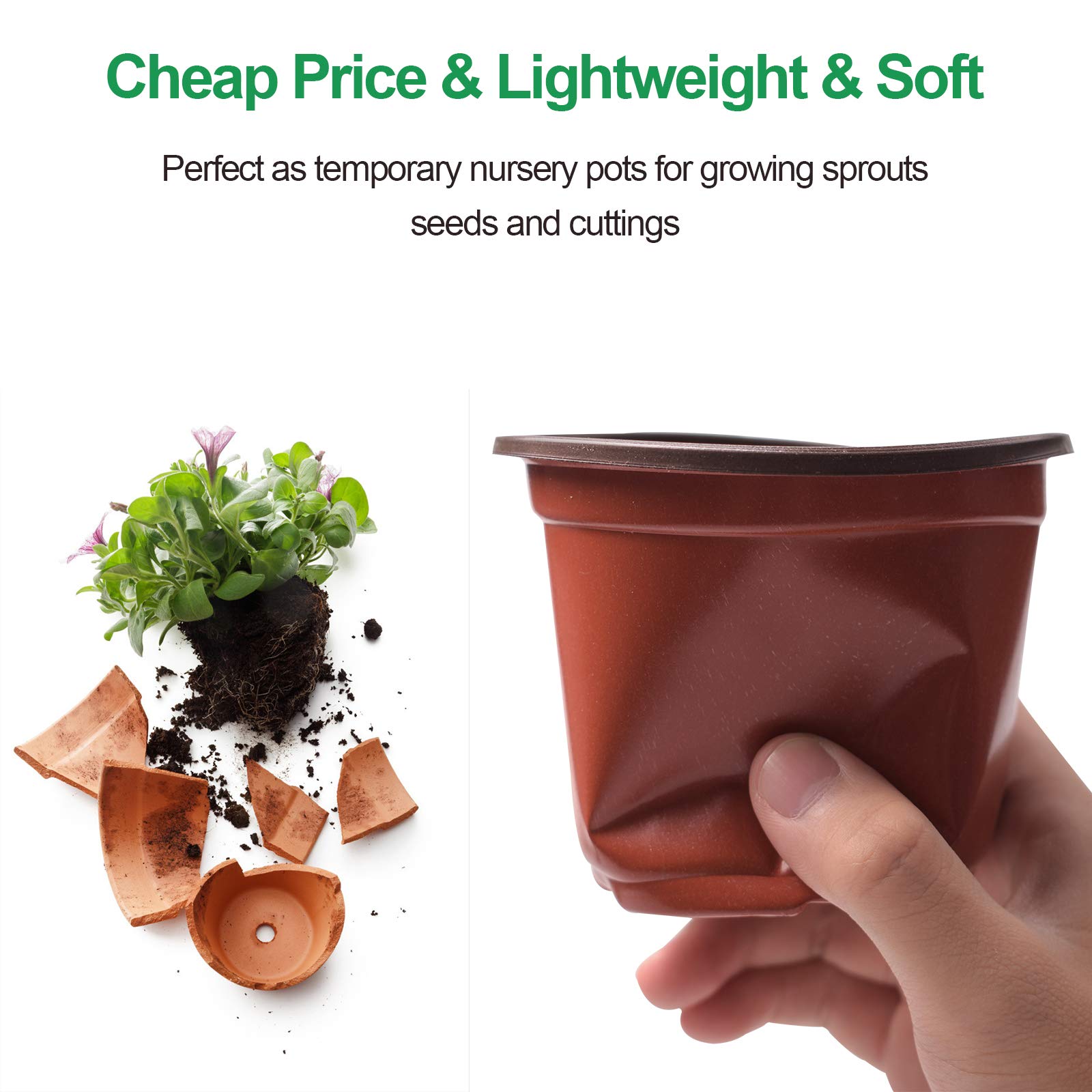 Plant Nursery Pots with Humidity Domes (30 pots + 30 Transparent lids