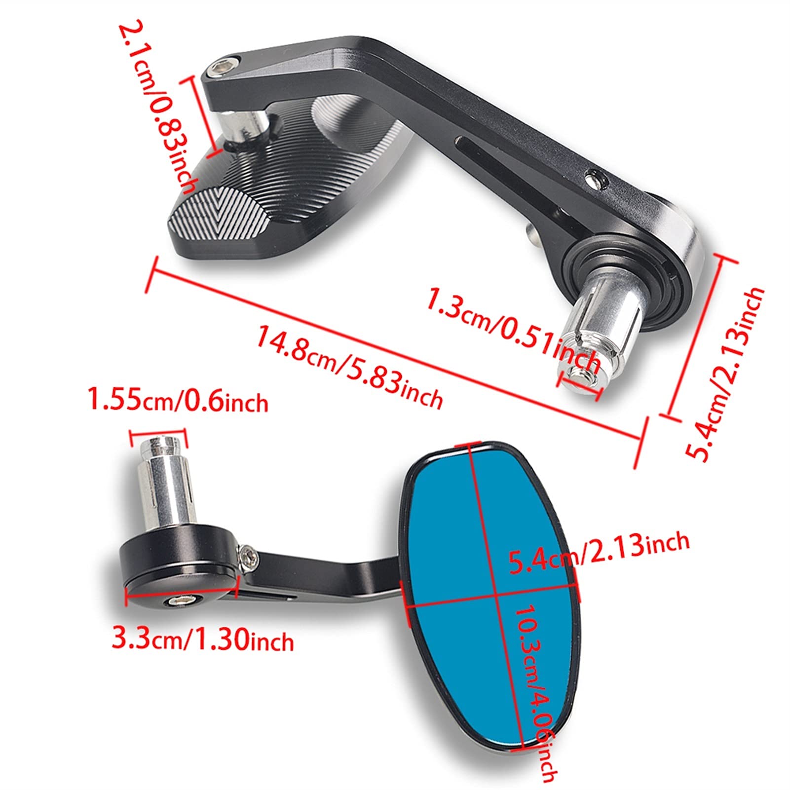 para Accesorios Speed Triple Motocross 1 Par 7/8 22mm Universal CNC Extremo De Barra De Motocicleta Espejos Retrovisores Negros Laterales Espejos