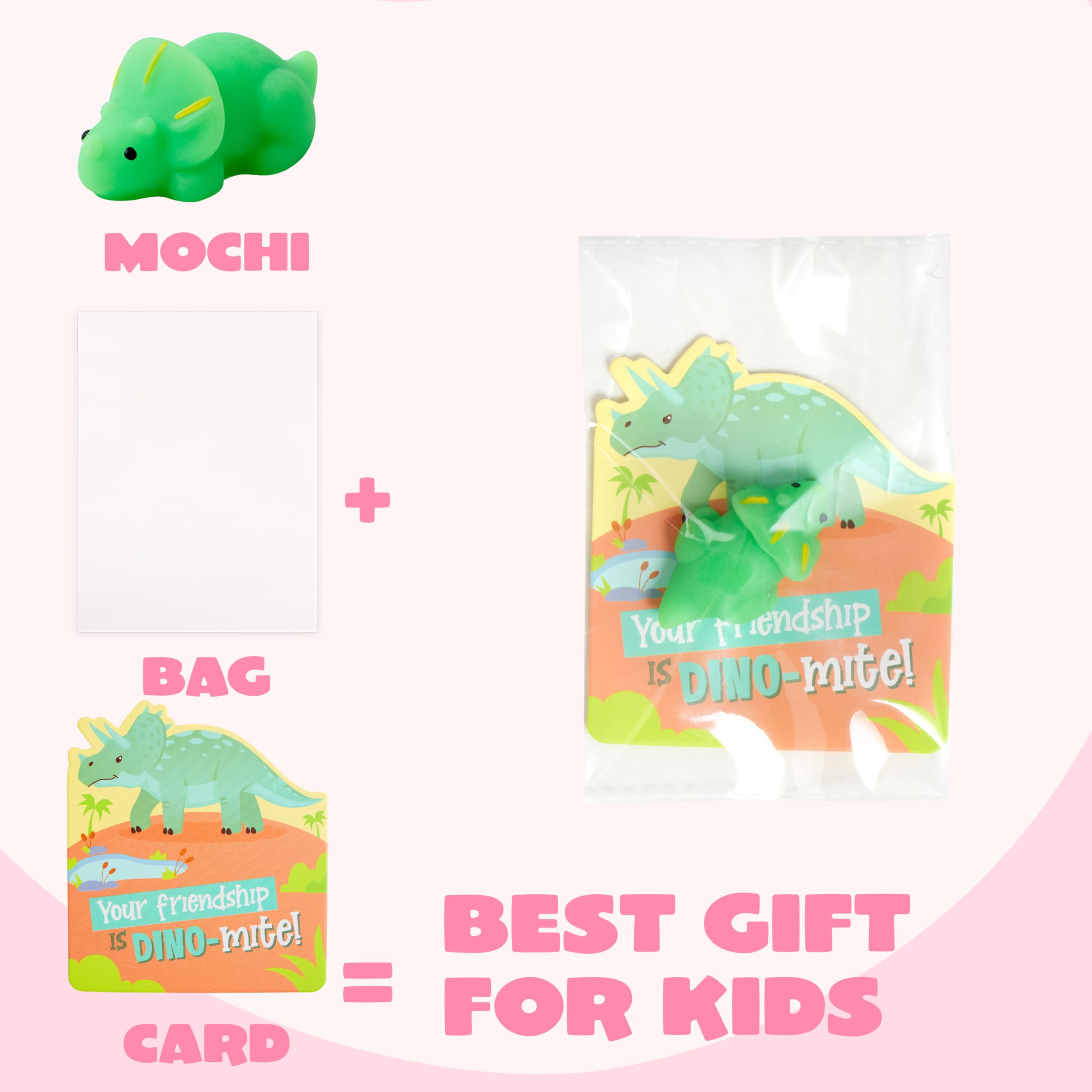 JOYIN 28 Packs Valentines Day Gift Cards with Mochi Squishy Toys, Kawaii Mochi Squishy Toy to Squeeze Stress Relief Fidget Toy for Kids Valentine Party Favor Classroom Exchange Prizes