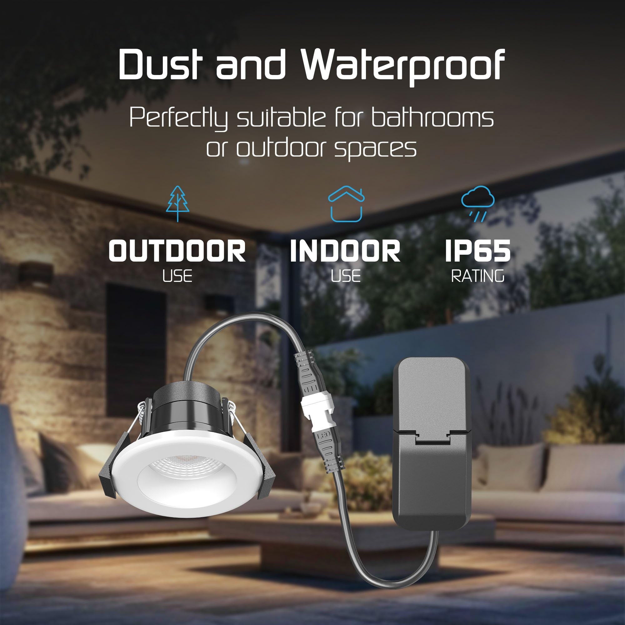 Ledvion 6 pezzi faretto LED bianco 4W CCT impermeabile IP65 dimmerabile | Foro di incasso Ø55mm; Impermeabile per bagno doccia e ambienti umidi interni