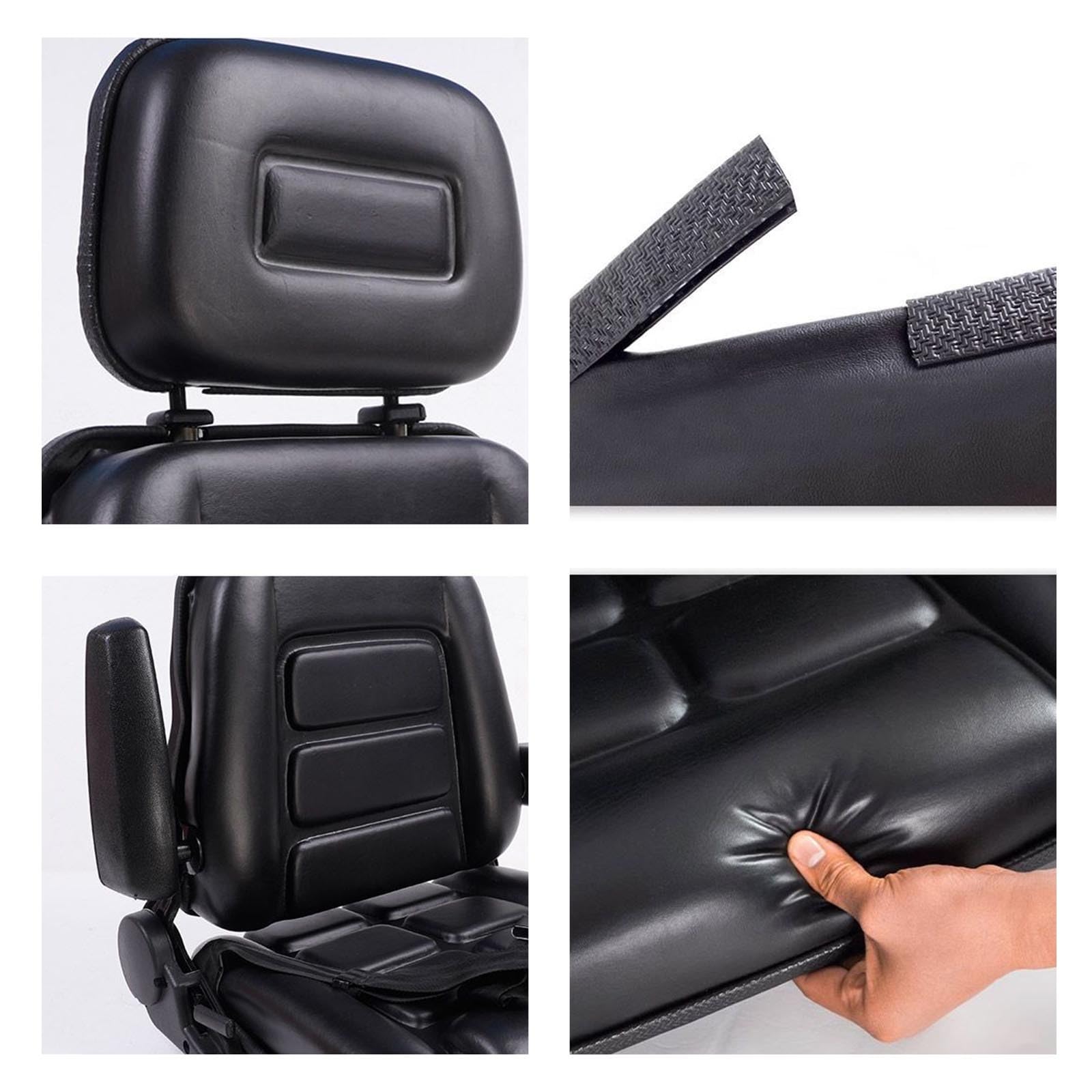 Asiento Universal para Tractor Asiento para Montacargas Respaldo Ajustable y Reposacabezas Reemplazo de Asientos para Cortacésped