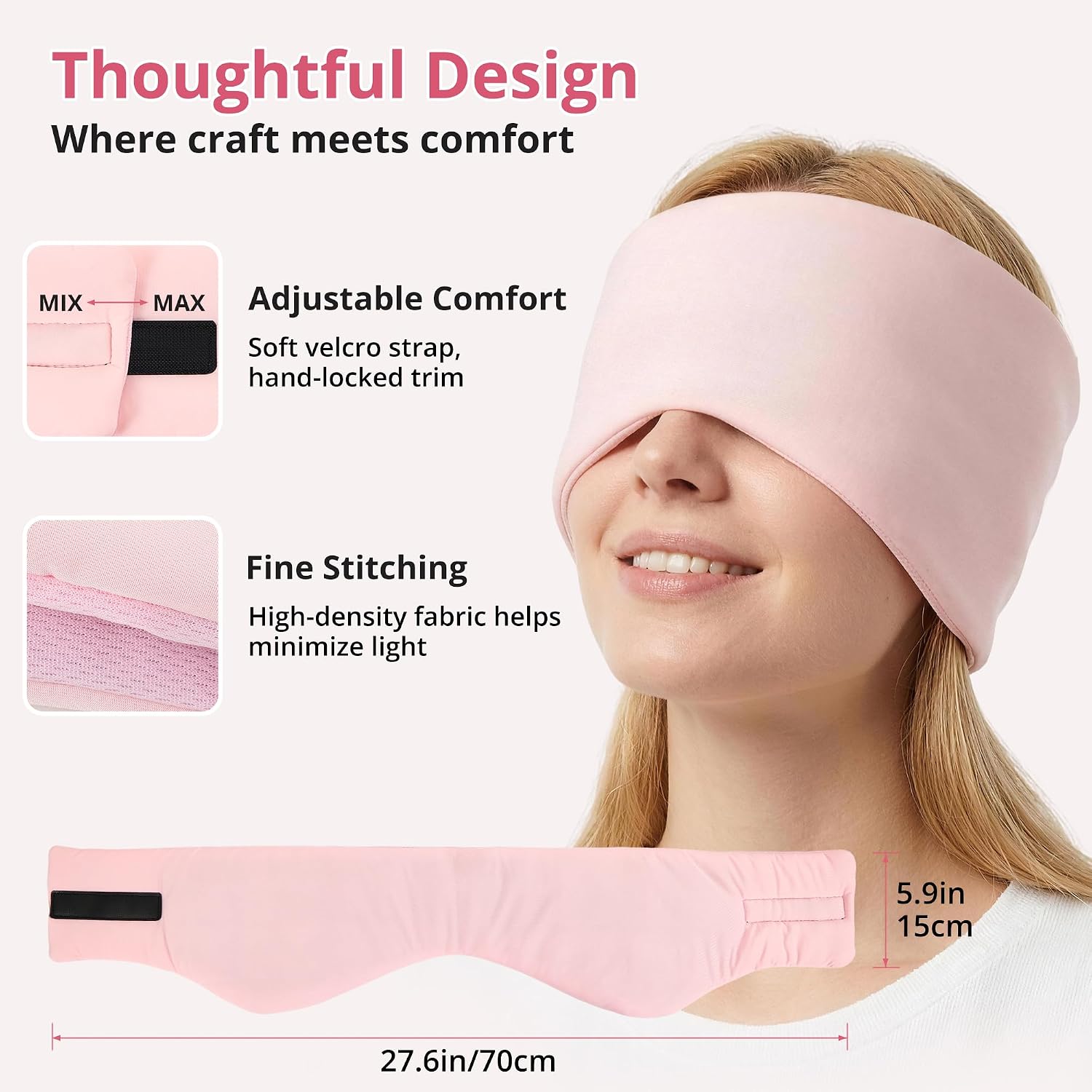 Weighted Sleep Mask for Women Men, Eye Mask for Sleeping with Ear Cover