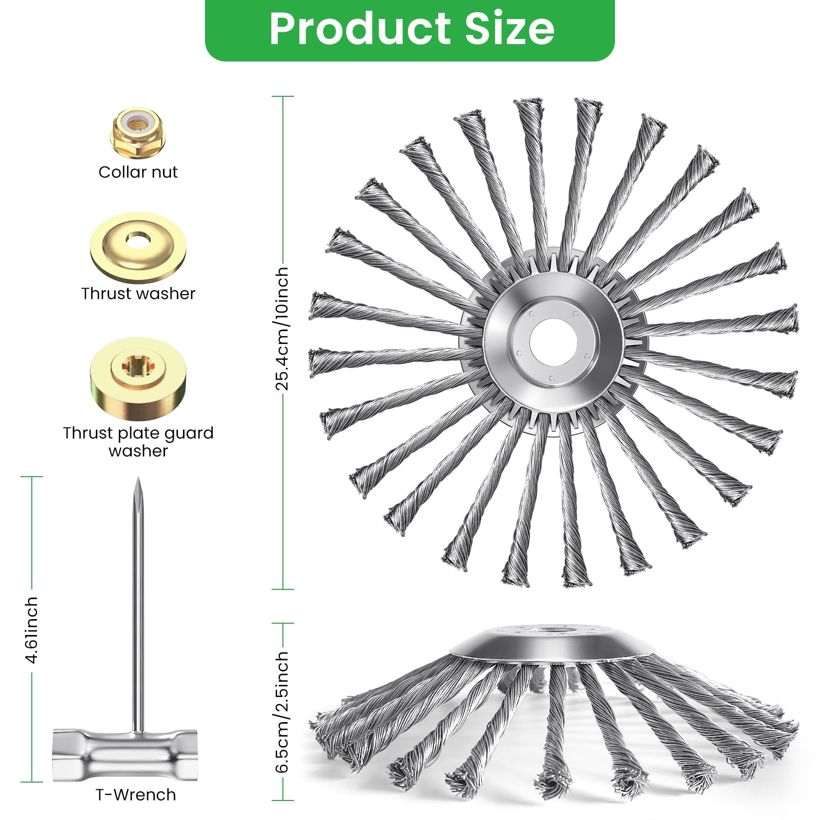 Cabezal indestructible de 10 pulgadas, cabezal de alambre de acero para herramienta de césped, accesorios de recortadora de malas hierbas, cabezal de recortadora de malezas, cabezal de corte
