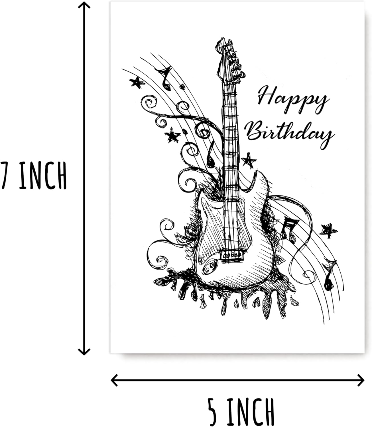Birthday Guitar Card - Music Birthday Card - Birthday Greeting Card - Brother Sister Card - Art Lovers Card - Happy Birthday Card - Image 2