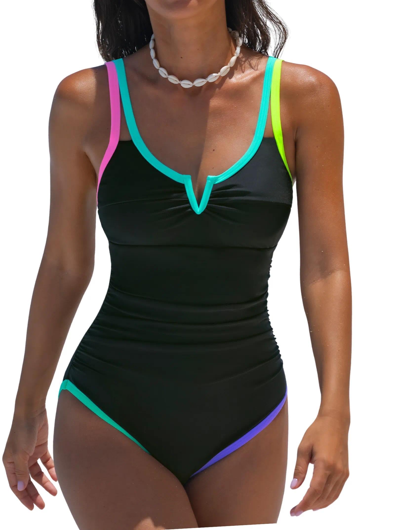 popvil Tummy Control Neon Swimsuit
