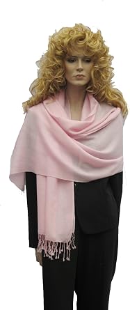 Solid Pashmina Shawl, Scarf, Wrap & Stole(Regular size) (POWDER PINK)
